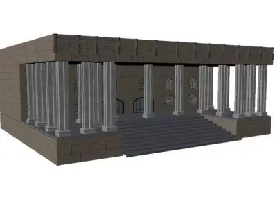 Library Building Low-poly 3D model