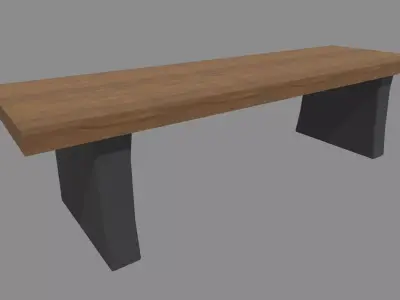 Low Poly Bench 02 Low-poly 3D model
