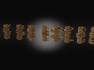 Low-Poly Stitches Brush Pack Low-poly 3D model