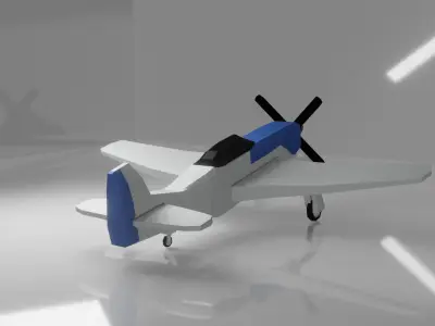 P-51D Mustang Low-poly 3D model