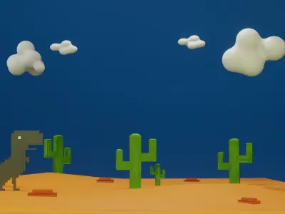 google dinosaur Free low-poly 3D model