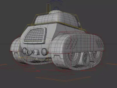 Stylized Tank Rigged 3D model