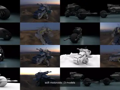 scifi motoroids 3D Model Collection