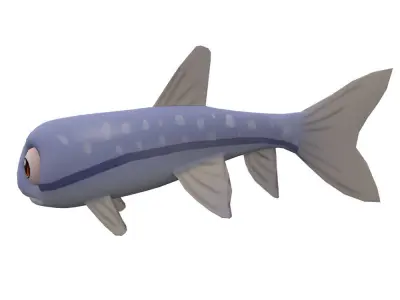 Siamese Flying fox Fish Cartoon Animated Low-poly 3D model