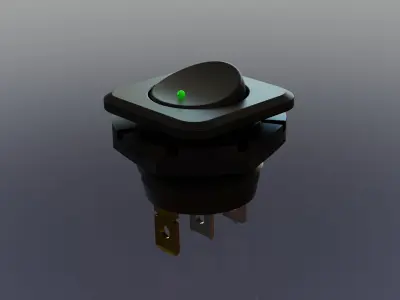 20mm Illuminated Rocker Switch Free 3D model