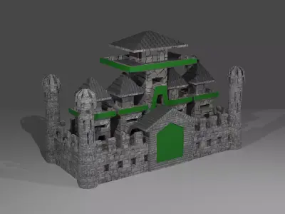 Medieval Castle Lowpoly Low-poly 3D model