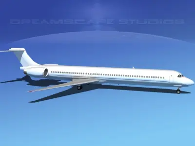 Douglas MD-80 Unmarked 2 3D model