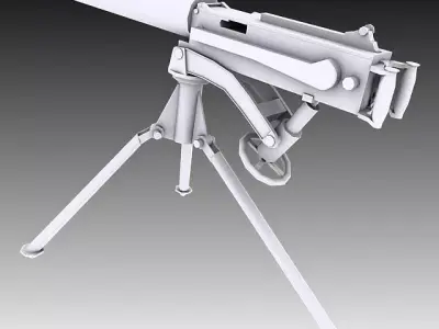Vickers Machine Gun Low-poly 3D model