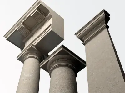 Doric mutulary  Column pedestal  Doric Order Vignola  3D model