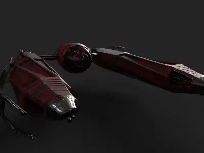  3D model 3D Spaceship Fighter Corvette 5 skins Low-poly 3D model