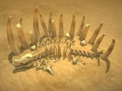 Skeletons pack Low-poly 3D model