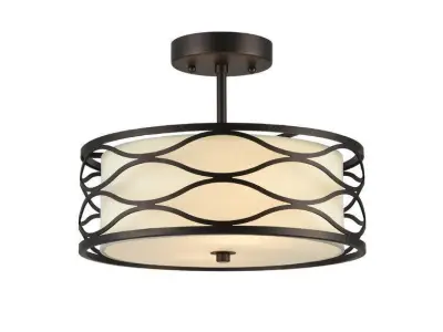 Rafia Light Caged Drum Semi Flush Mount Free 3D model