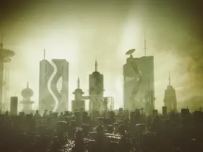 Cyberpunk City Sci Fi Buildings Kitbash VOL02 Free 3D model