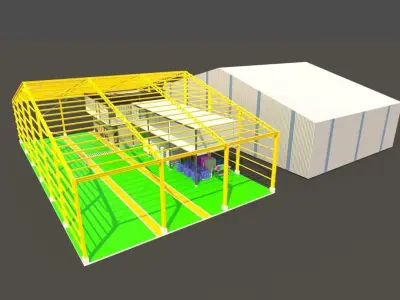 Industrial Metal Hangar 3D model