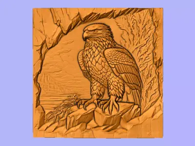 AGUIA EM PEHASCO BAS RELIEF 3D model