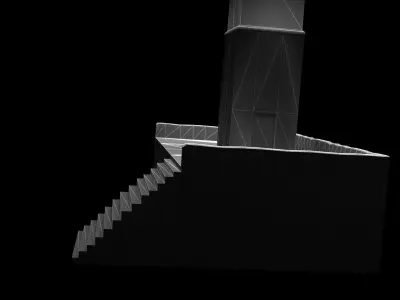 MiddleEast Arabic Minaret Islamic Mosque Beacon Free low-poly 3D model