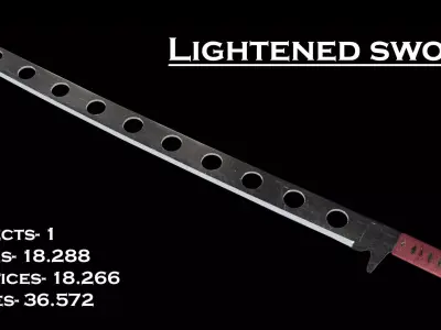 Lightweight Sword high-poly Free low-poly 3D model