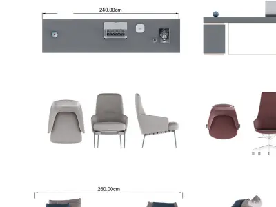 FLOOR PLAN 2d furniture top view 3D render realistic part 2 3D model