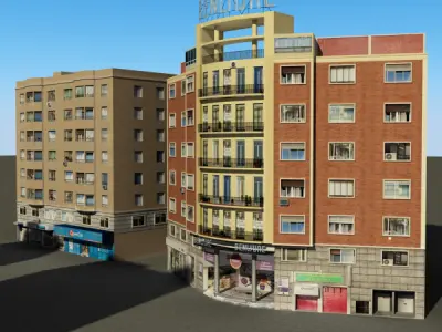 Building Collection 77-80 Low-poly 3D model