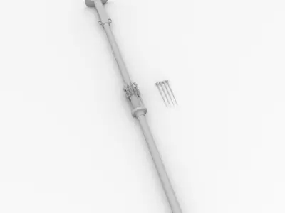 Blowgun stick with two screws 3D model