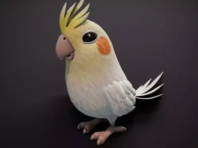 Cartoon Parrot Bird 3D Model Low-poly 3D model