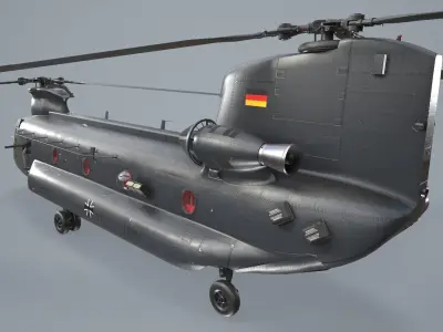  CH-47 Chinook Luftwaffe Complex Animation Low-poly 3D model