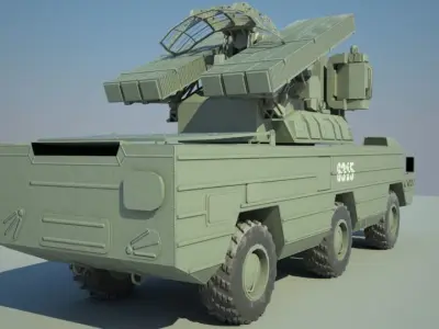 SA-8 Gecko 9K33A Osa Low-poly 3D model