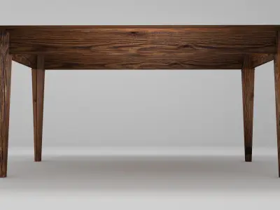 Classic wooden table Free low-poly 3D model