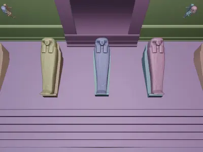 Egypt Mummification 5 Coffin Set Spellbound Coffin Chamber 3D model