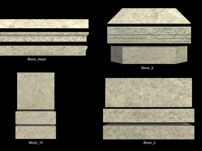 Temple Parts Pack Low-poly 3D model