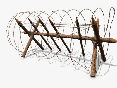 Barbed Wire Obstacle 3D model