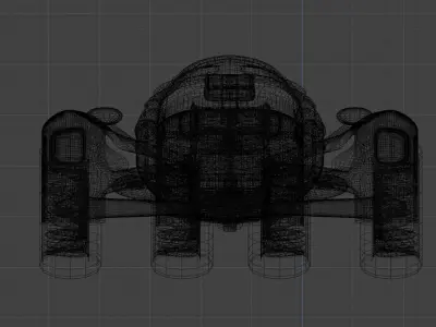 District 9 orange quad bike 3D model