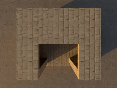 Stone house Low-poly 3D model