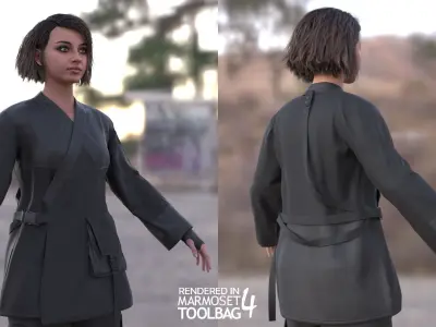 Woman - Military Outfit 6 - Modular - Rigged Low-poly 3D model