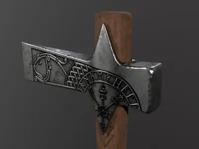 Viking Axe Beaver Low-poly 3D model