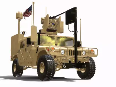 HUMVEE 4X4 XM153 Low-poly 3D model