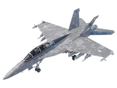 McDonnell Douglas F-18 Super Hornet Low-poly 3D model