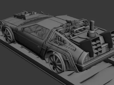 Delorean Back To The Future Part 3 Railroad 3D model