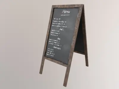 Chalkboard Menu Low-poly 3D model