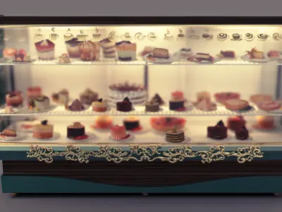 Showcase cake commercial stand Free 3D model