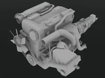 Nissan CA18DET engine Low-poly 3D model