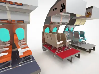 Airplane chair interior 3D PRINTED Ready 3D model