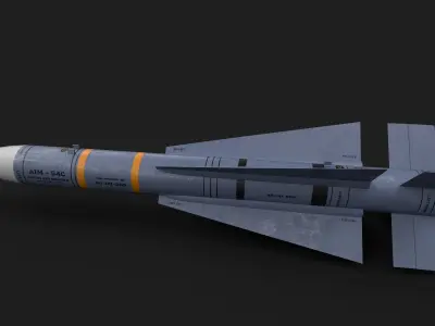 aim54 phoenix air to air missile Low-poly 3D model