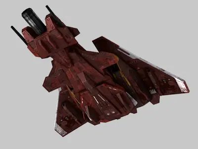 Low Poly SciFi Fighter S6 Low-poly 3D model
