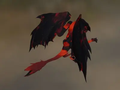 alien gargoyle Low-poly 3D model