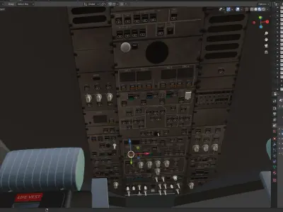AIRBUS A340 COCKPIT 3D model