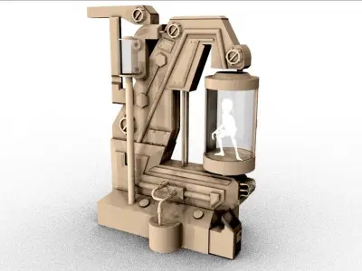 cryo capsule sci-fi cryopod Low-poly 3D model