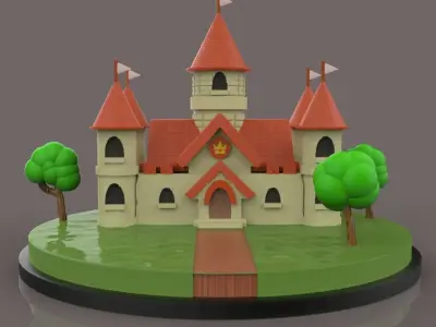 Castle and Dragon 3D print model