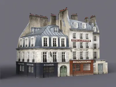 Paris a lancienne Low-poly 3D model