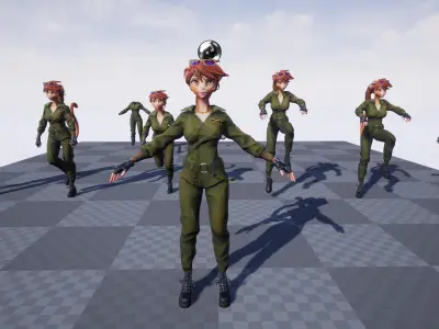 Monkey Girl Arms Trader Low-poly 3D model